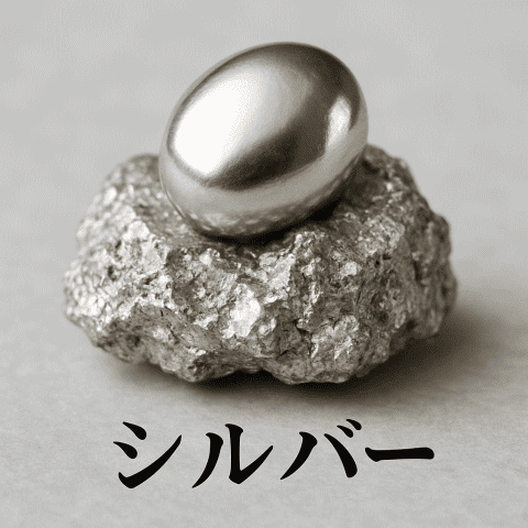 シルバーの原石｜自然光に輝く金属光沢の銀鉱石