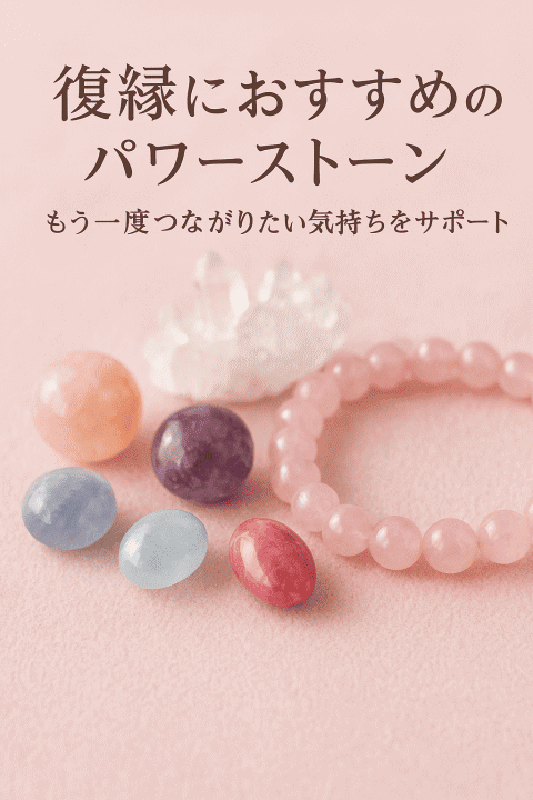 復縁におすすめのパワーストーンとローズクォーツブレスレットの写真